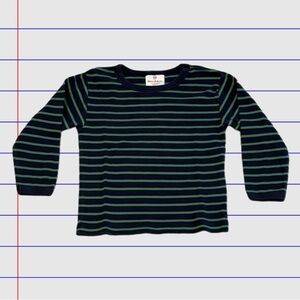 Hanna Andersson Navy and Green Striped Kids Shirt Size 100 / 4T